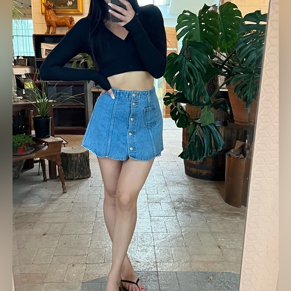 VINTAGE BAXIS DENIM SKIRT - Picture 1 of 9